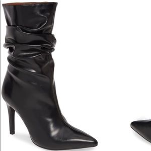 Jeffrey Campbell black leather percival boots